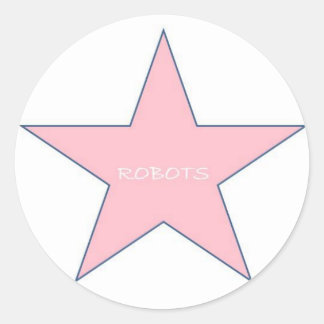 Sticker Rond Robots Sticker-Pink