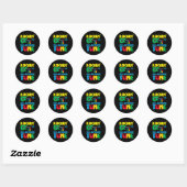 Sticker Rond Roche À Différentes Sensibilisations sur l'autisme (Feuille)