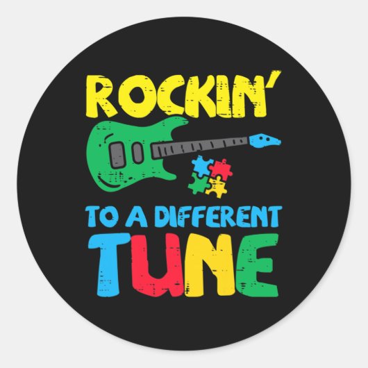 Sticker Rond Roche À Différentes Sensibilisations sur l'autisme (Devant)