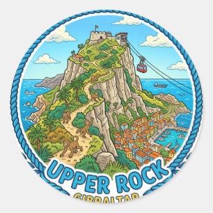 Sticker Rond Roche supérieure de Gibraltar