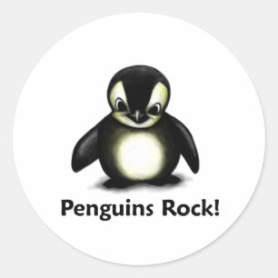 Sticker Rond Rocher des pingouins !