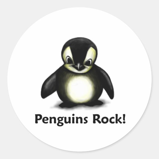 Sticker Rond Rocher des pingouins ! (Devant)