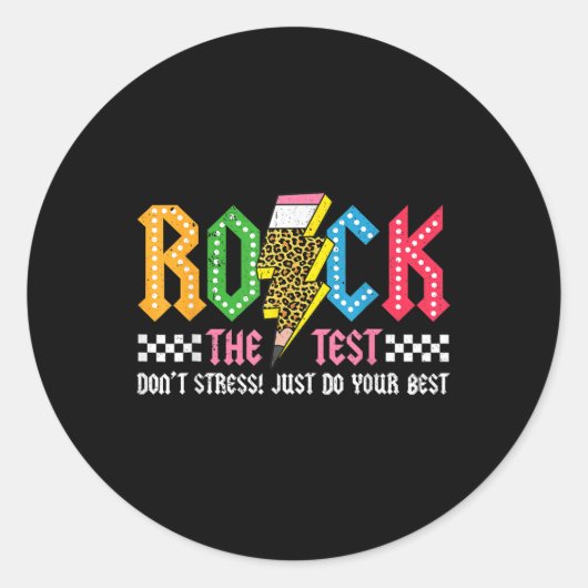 Sticker Rond Rocher Le Jour De Test De Ne Pas Stress Abcd Alpha (Devant)