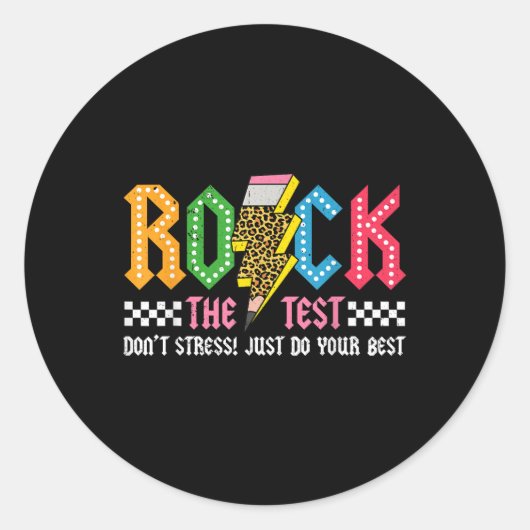 Sticker Rond Rocher Le Jour De Test De Ne Pas Stress Abcd Alpha (Devant)