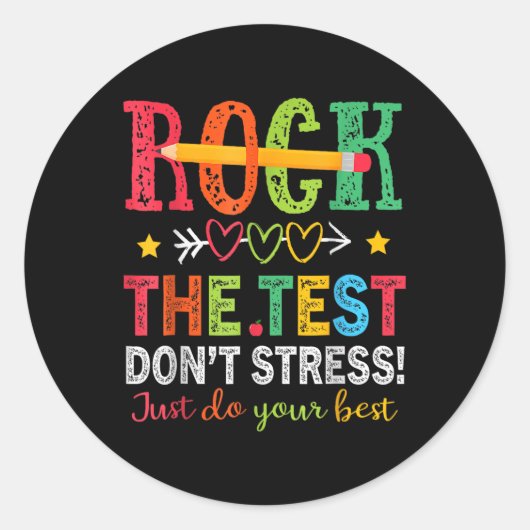 Sticker Rond Rocher Le Point De Test Stress Juste Faites Votre (Devant)