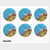 Sticker Rond Rochers dans la mer, vue au-dessus 1 (Feuille)