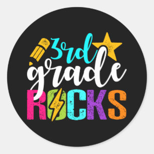 Sticker Rond Rochers de 3e année Enseignant ou étudiant