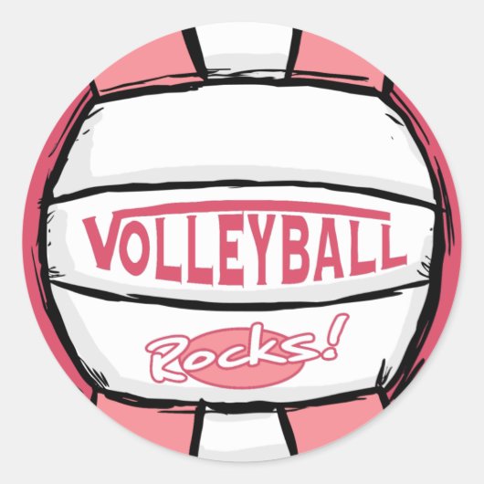 Sticker Rond Rochers de volley-ball rose (Devant)