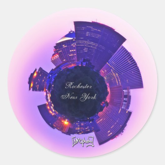 Sticker Rond Rochester, NY (Devant)