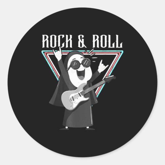 Sticker Rond Rock & Roll Fun Graphic Illustration (Devant)