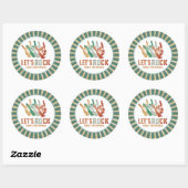 Sticker Rond Rock and Roll Vintage Rockstar Anniversaire (Feuille)