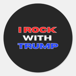 Sticker Rond Rock avec Trump