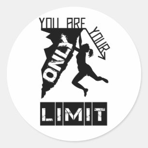 Sticker Rond Rock Climber Silhouette - Escalade inspirante
