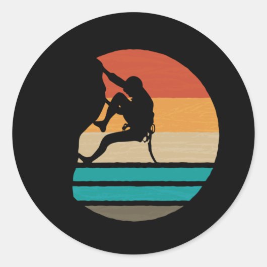 Sticker Rond Rock Escalade Climber Retro (Devant)