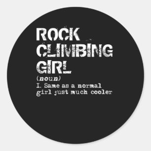 Sticker Rond Rock Escalade fille définition drôle