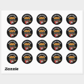 Sticker Rond Rock Et Roe Drôle Sushi Pun Dark BG (Feuille)