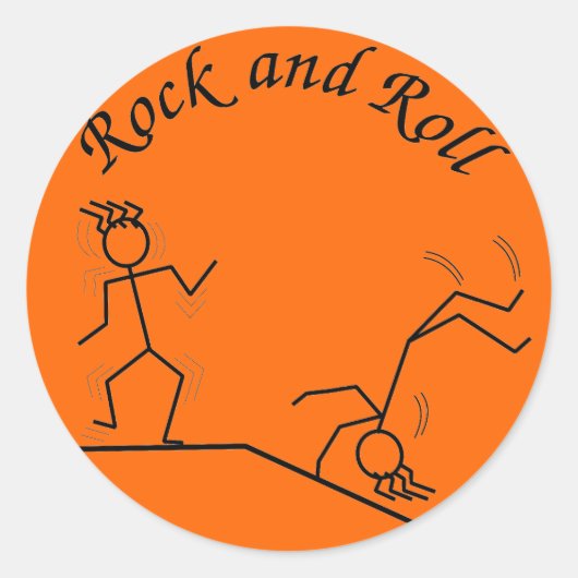 Sticker Rond Rock Et Roll (Devant)