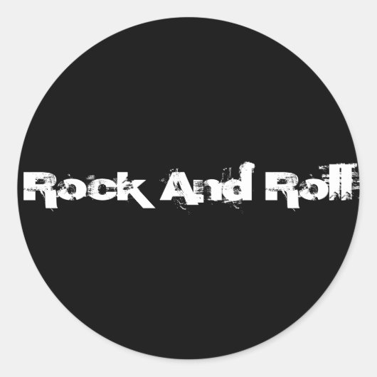 Sticker Rond Rock Et Roll (Devant)