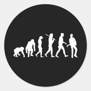 Sticker Rond Rock Guitariste Rockstar Rock Band