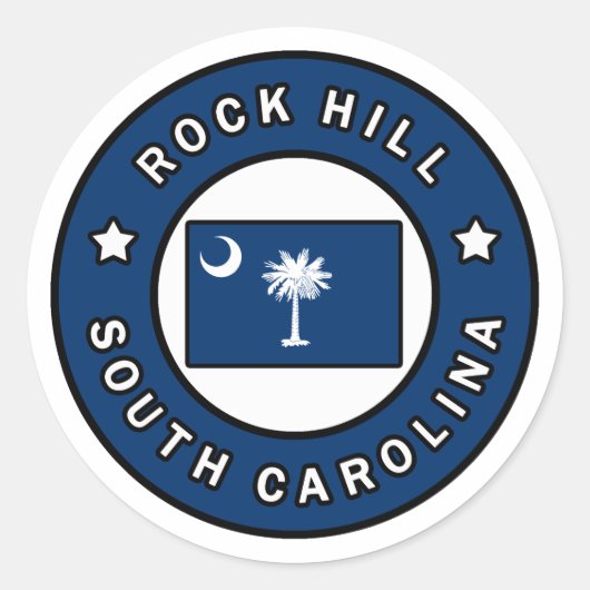 Sticker Rond Rock Hill Caroline du Sud (Devant)