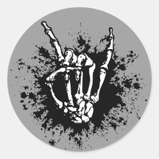 Sticker Rond Rock in Bone (Devant)