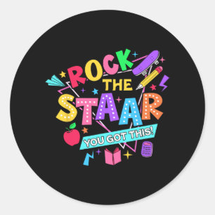 Sticker Rond Rock Le Test Vous Avez Obtenu Ce Jour D'Essai Ense
