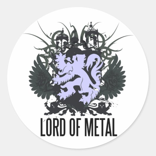 Sticker Rond Rock=Life 'Lord of Metal Stickers' (Devant)