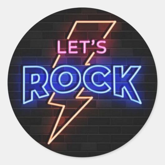 Sticker Rond Rock Lightning Bolt Round (Devant)