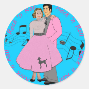 Sticker Rond Rock ' n roll
