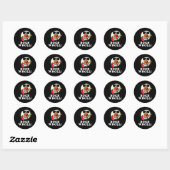 Sticker Rond Rock n Roll Funny Sushi Roll Pun Dark BG (Feuille)