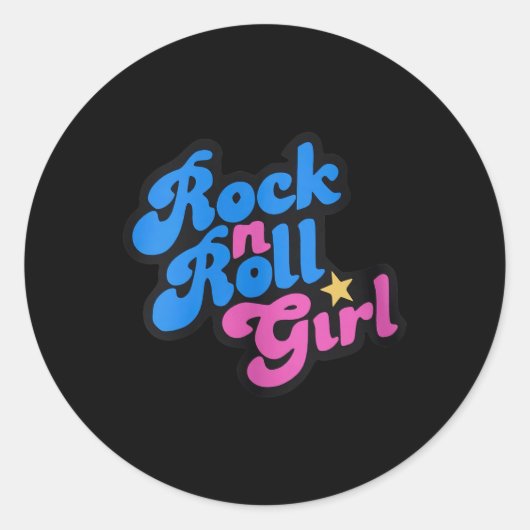 Sticker Rond Rock N Roll Girl Océan Poisson Halloween Costumes (Devant)