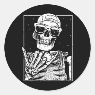 Sticker Rond Rock N Roll Nd Lazy Costume Halloween Rocker Musiq