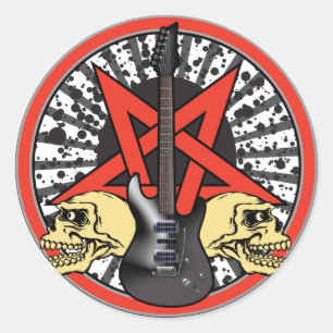 Sticker Rond Rock n Roll Star