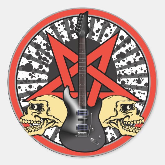 Sticker Rond Rock n Roll Star (Devant)
