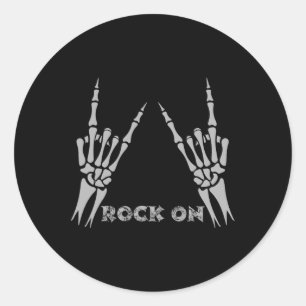 Sticker Rond Rock On Band Tee - shirts For Women Rock And Roll