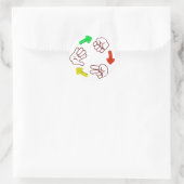 Sticker Rond Rock-papier-ciseaux jeu de base (Sac)