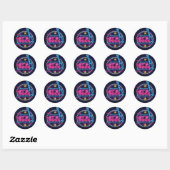 Sticker Rond Rock Retro Neon Round (Feuille)