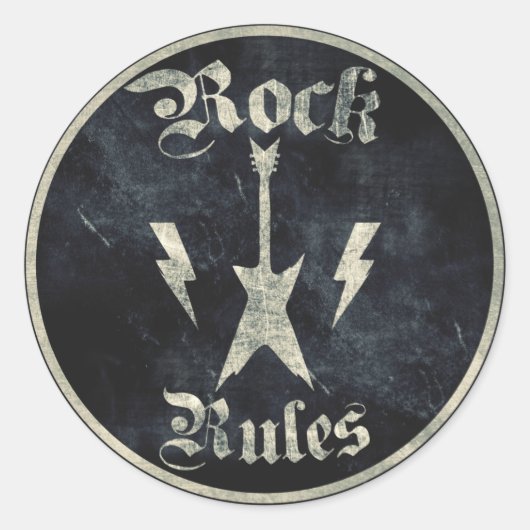 Sticker Rond Rock Rules ! ! (Devant)