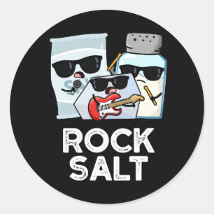 Sticker Rond Rock Salt Funny Condiment Music Pun Dark BG
