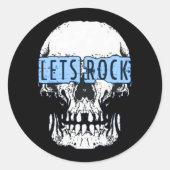 Sticker Rond Rock Skull (Devant)