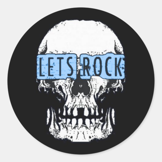 Sticker Rond Rock Skull (Devant)