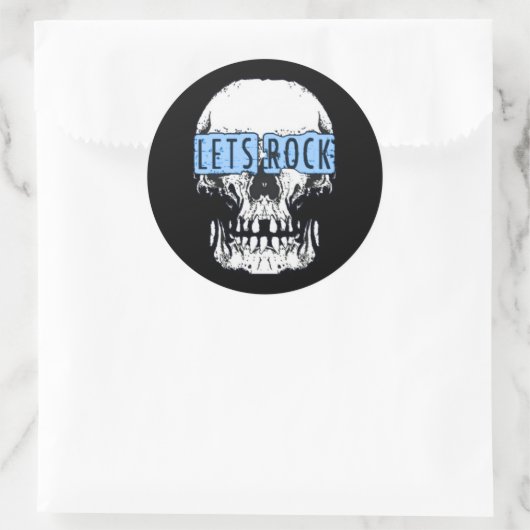 Sticker Rond Rock Skull (Sac)