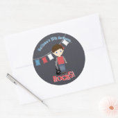 Sticker Rond Rock Star Birthday Boy (Enveloppe)