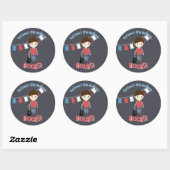 Sticker Rond Rock Star Birthday Boy (Feuille)