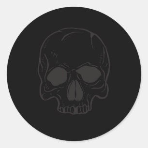 Sticker Rond Rock Star Cool Crâne Noir Fête d'anniversaire noir