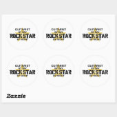 Sticker Rond Rock Star guitariste de nuit (Feuille)