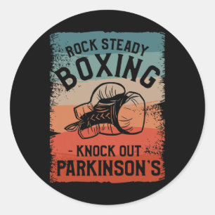 Sticker Rond Rock Steady Boxing Knock Out Parkinson la sensibil