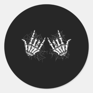 Sticker Rond Rock Sur Band Rock Et Roll Hommes Femmes Halloween