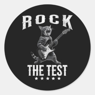 Sticker Rond Rock The Test Teacher Jour de test Amoureux des ch