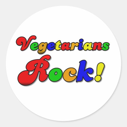 Sticker Rond Rock végétarien (Devant)